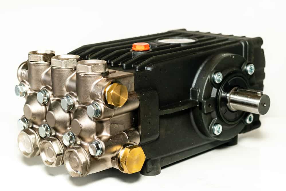 High pressure washer pump on White background pressure washer pump types