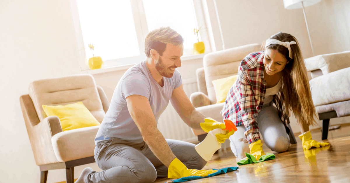 couple spring cleaning