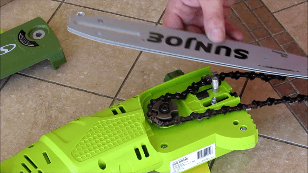 Sun Joe SWJ803E 10 Inch 8.0 Amp Electric MultiAngle Pole Chain Saw